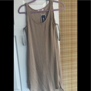 Tan women’s knit dress with lining